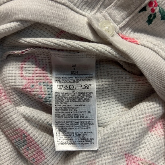 Old Navy Thermal Onesie Pajama XS Hot Cocoa Holiday Print - Picture 4 of 6